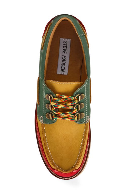 Steve Madden Benett Platform Boat Shoe In Natural Multi