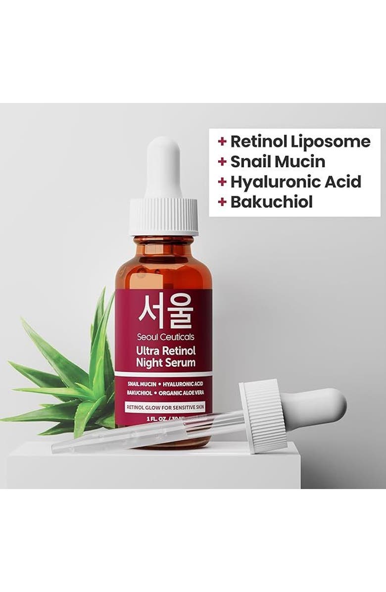 Seoul Ceuticals Korean Skincare Ultra Retinol Night Serum, Alternate, color, Clear