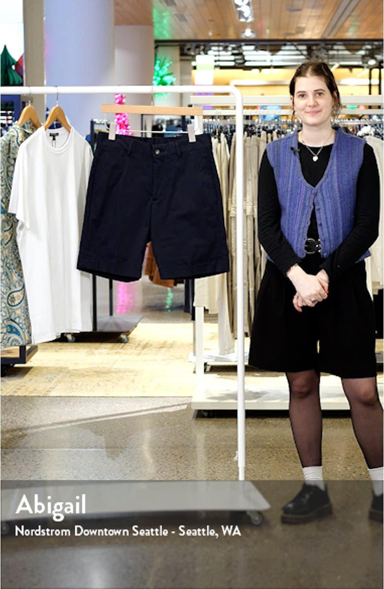 Charleston Khaki Cotton Stretch Twill Shorts, sales video thumbnail