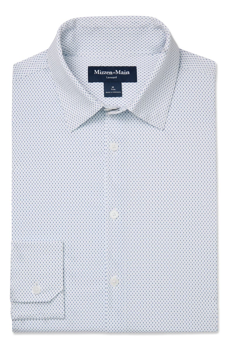 Mizzen+Main Leeward Trim Fit Performance Button-Up Shirt, Alternate, color, White Diamond Shadow