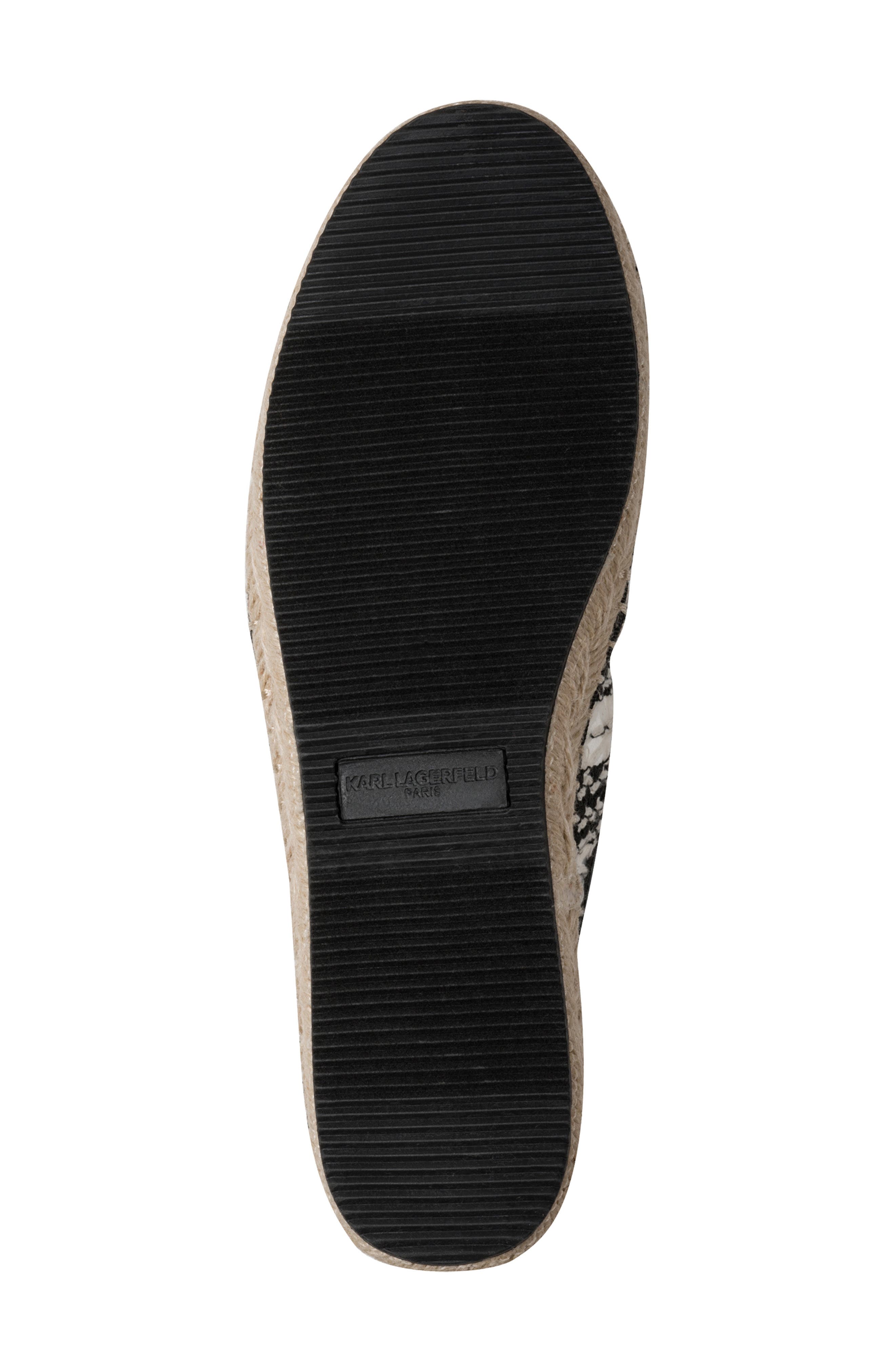 KARL LAGERFELD PARIS Millicent Espadrille Flat, Alternate, color, Black/ White