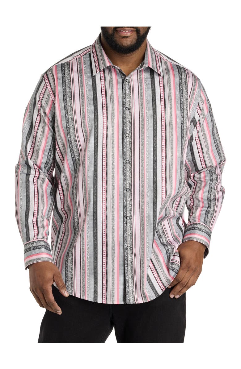 Robert Graham Big & Tall Bramshaw Sport Shirt, Alternate, color, Pink