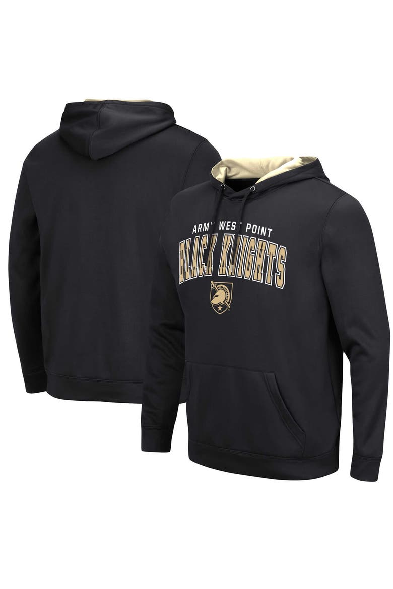 Men's Colosseum Black Army Black Knights Resistance Pullover Hoodie, Main, color, Black