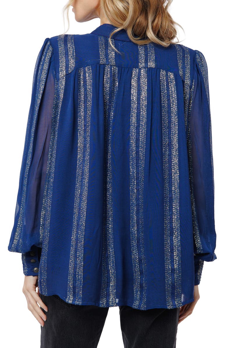 CIEBON Rosalie Split Neck Top, Alternate, color, Navy