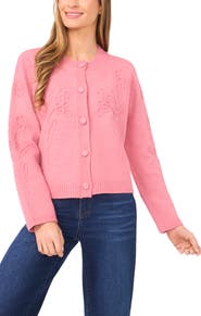 CeCe Floral Soutache Cardigan