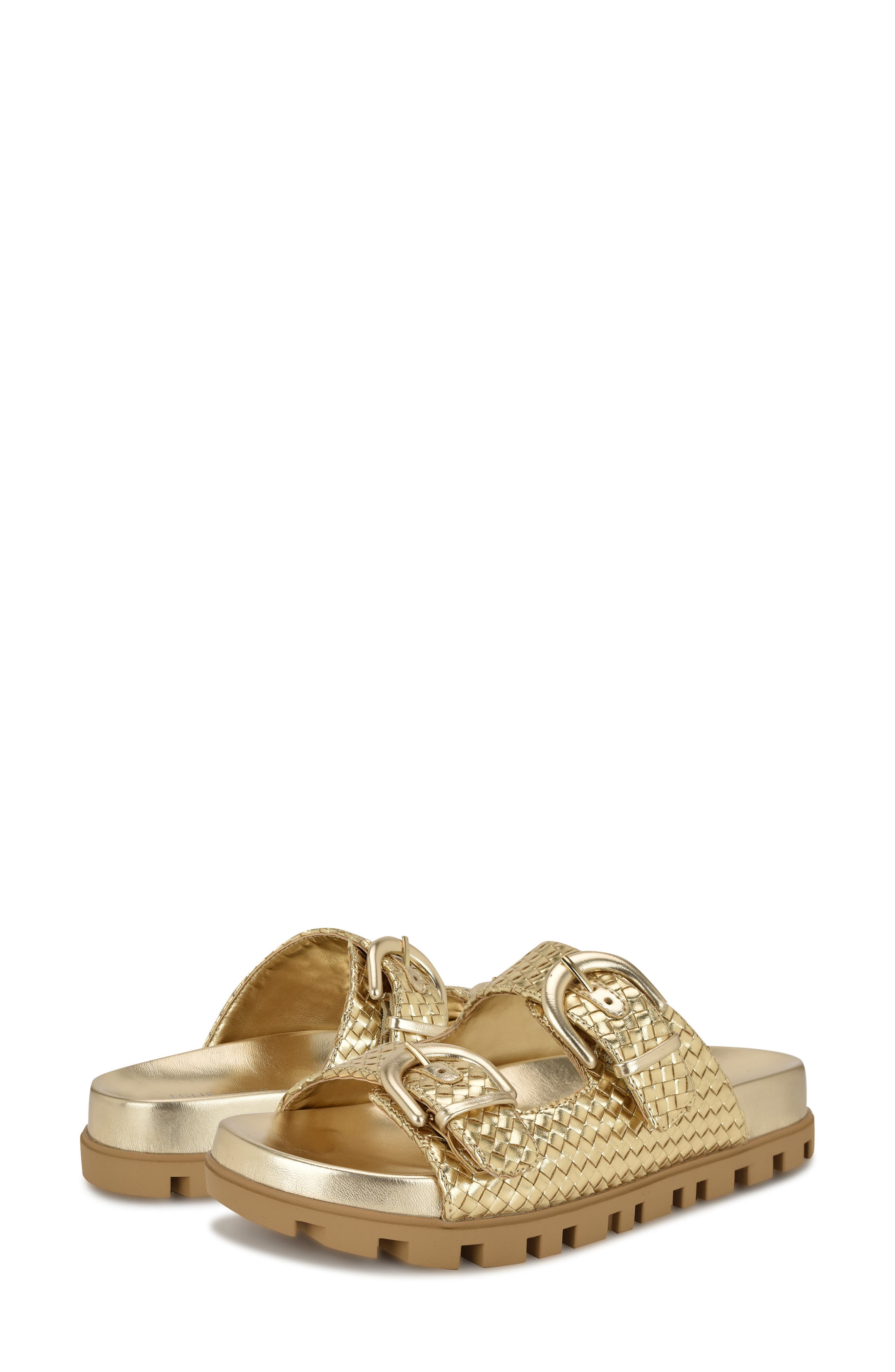 Tindy Two-Strap Lug Sole Sandal, Alternate, color, GOLD