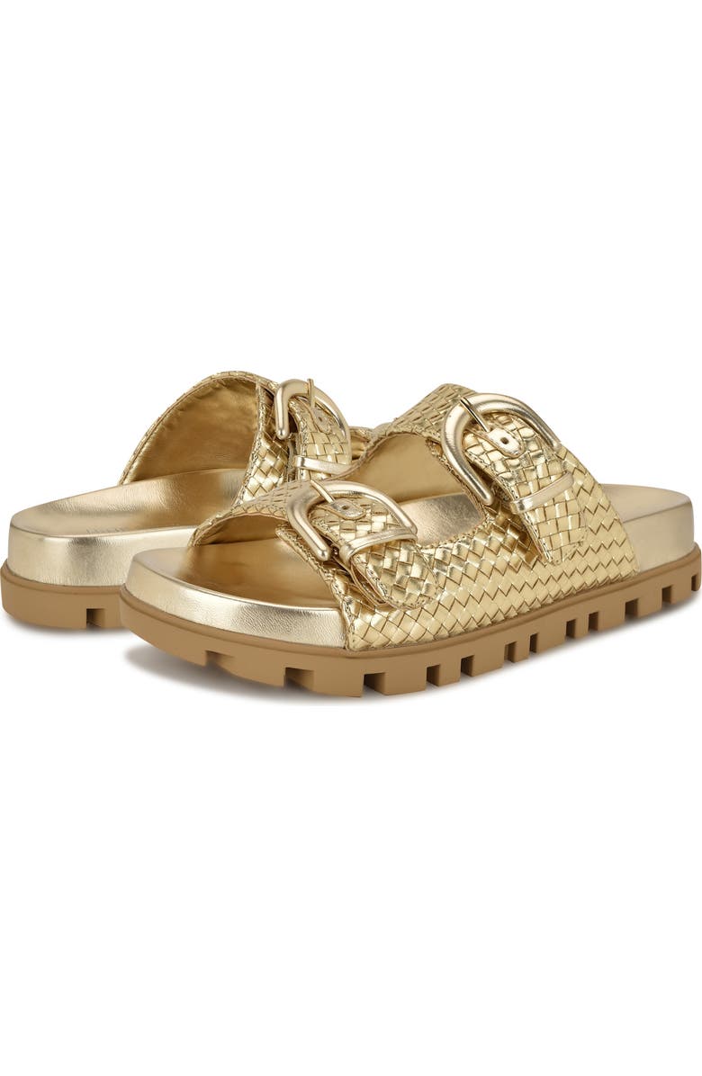 Nine West Tindy Two-Strap Lug Sole Sandal, Alternate, color, Gold