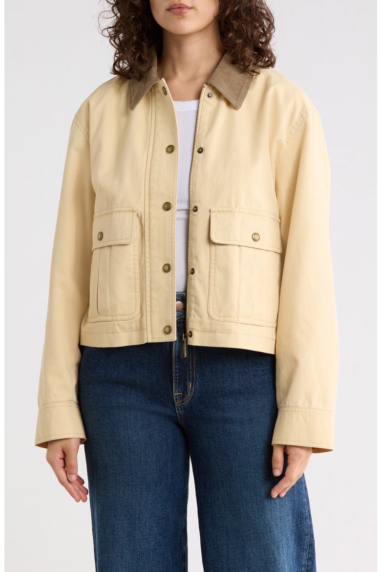 Crop Workwear Jacket, Main, color, BUTTER
