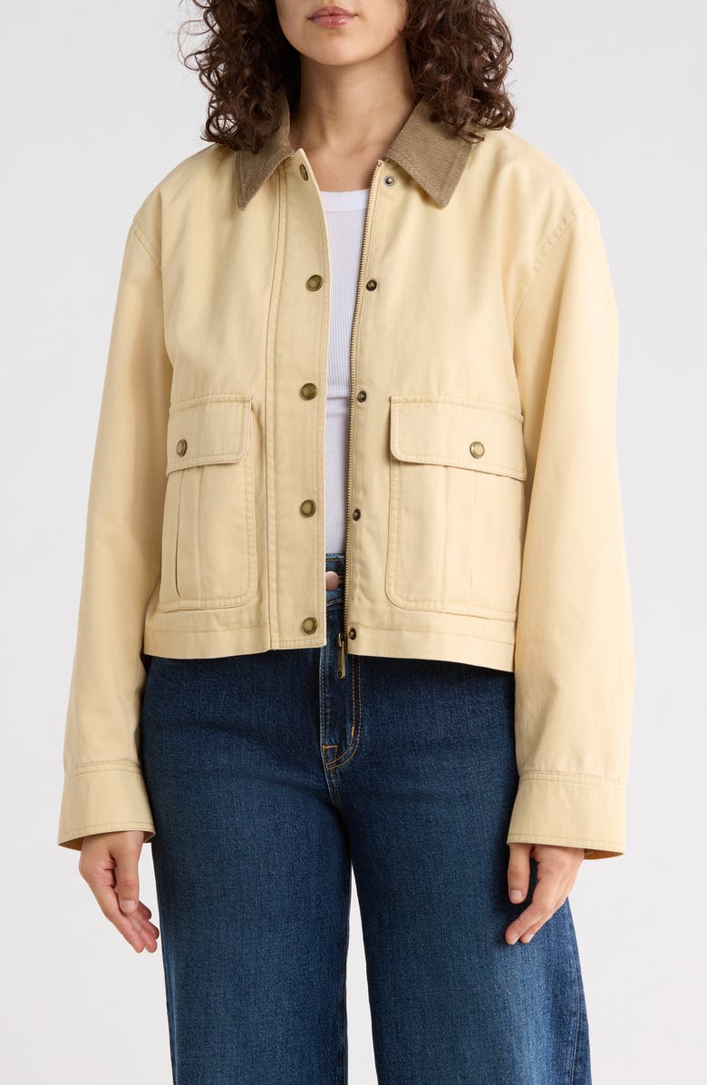Sam Edelman Crop Workwear Jacket, Main, color, Butter