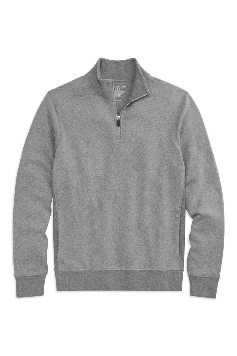 Ace Cotton Blend French Terry Half Zip Pullover, Alternate, color, MEDIUM GREY HEATHER
