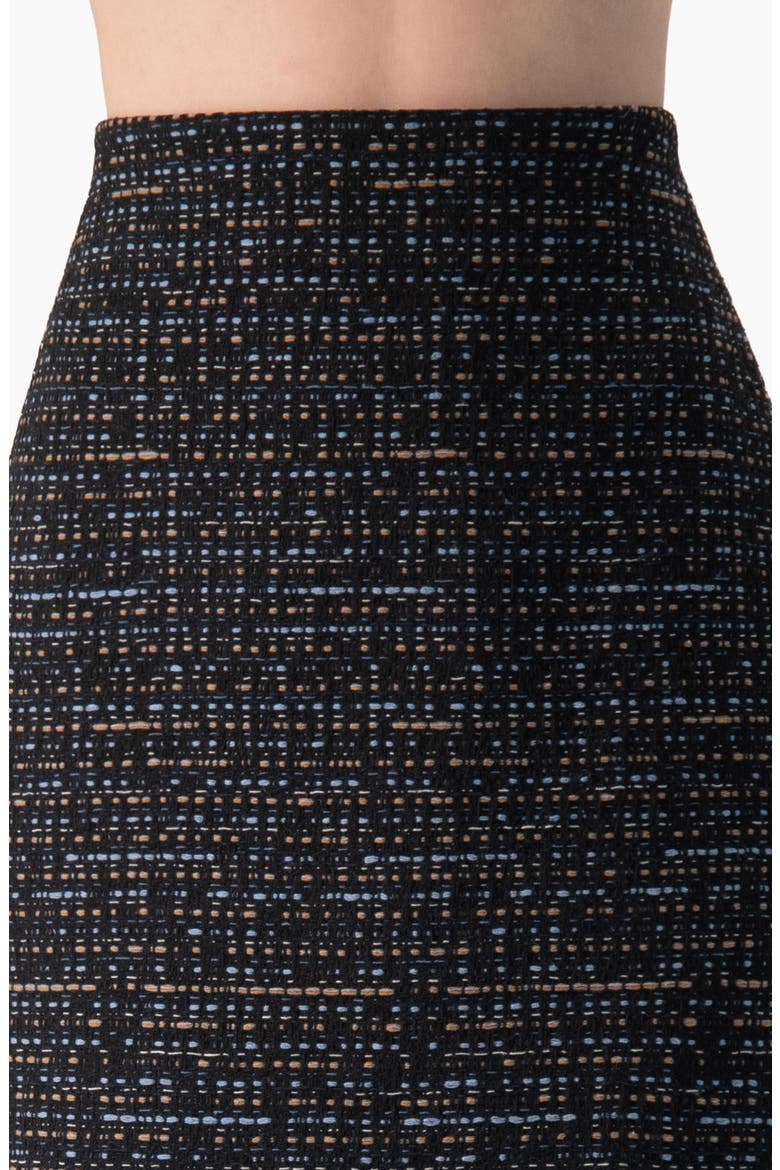 Tweed Pencil Skirt with Back Slit, Alternate, color, Navy Blue