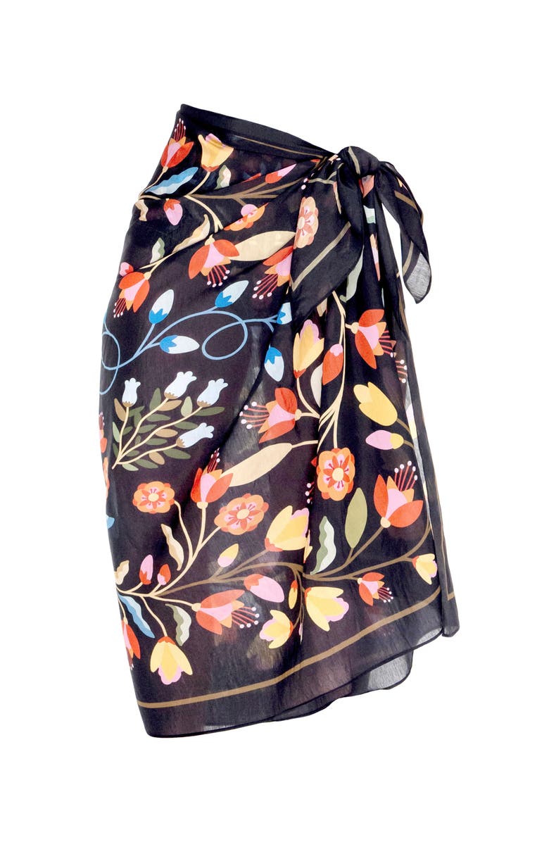 Jessie Zhao New York Beach Sarong Wrap, Alternate, color, Charcoal