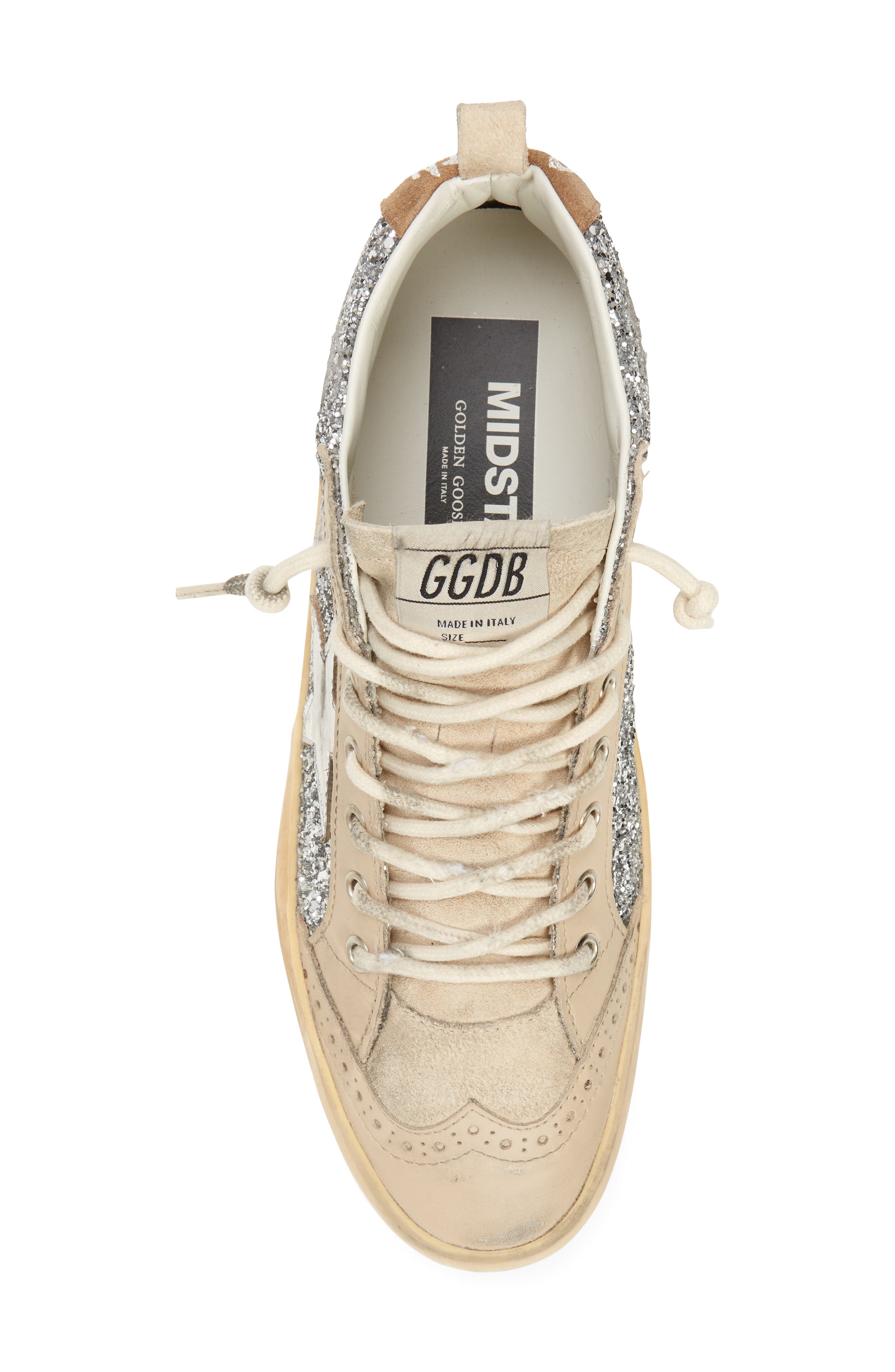 Golden Goose Mid Star Glitter Sneaker, Alternate, color, 