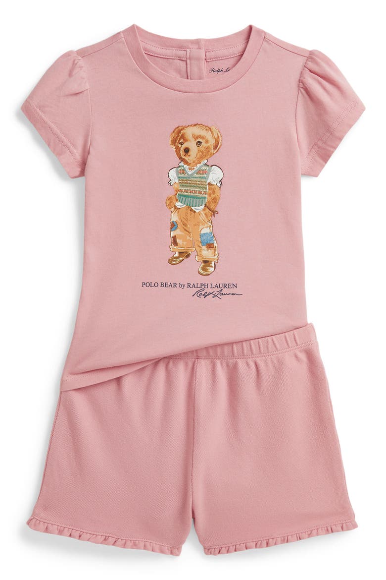 Jersey Two-Piece Shorts Set, Main, color, ADIRONDACK ROSE