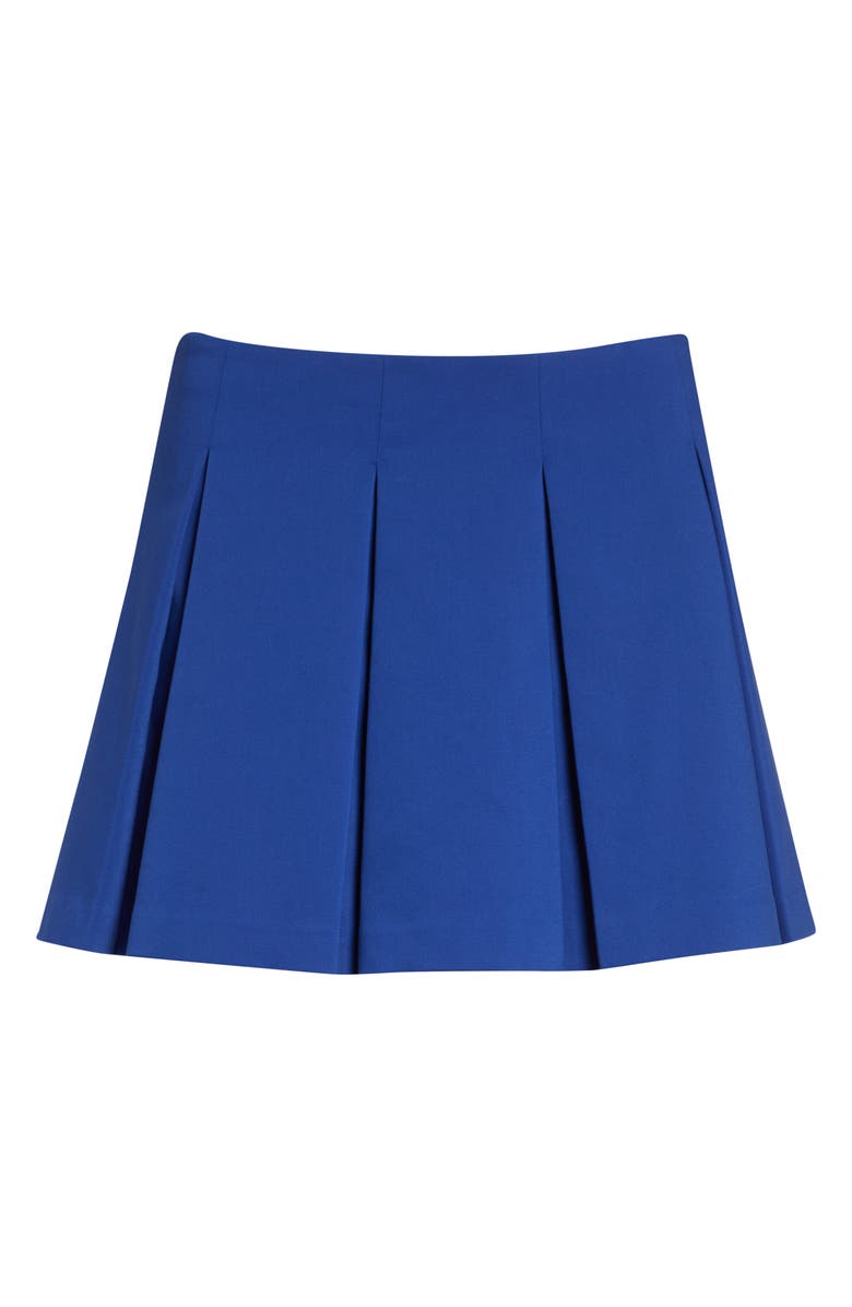 Alice + Olivia Emilie Pleat Miniskirt, Alternate, color, Twilight Blue