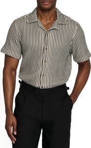 Brooklyn Brigade Bedford Striped Crochet Camp Shirt