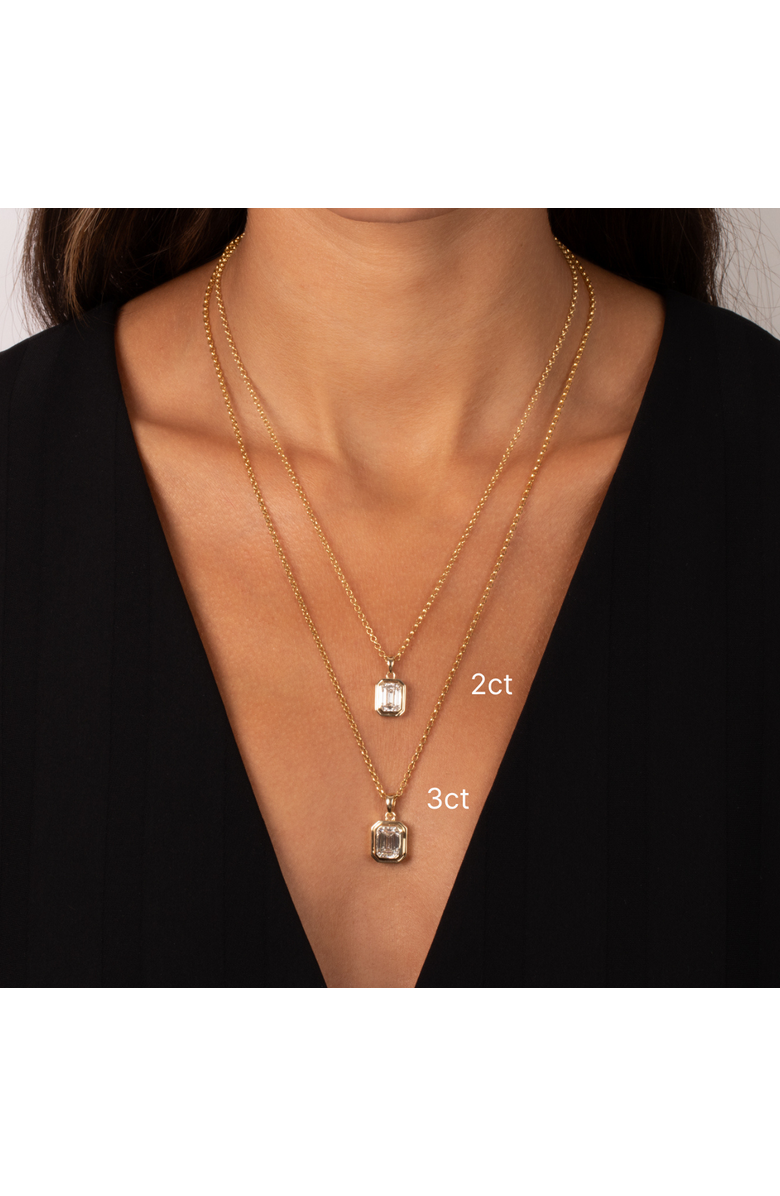 BY ADINA EDEN Lab Grown Diamond Emerald Bezel Pendant 14K, Alternate, color, 14K Gold - 2 Carat