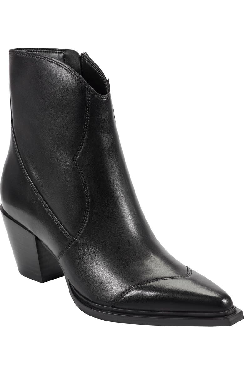 Marc Fisher LTD Giulie Pointed Cap Toe Bootie, Main, color, Black