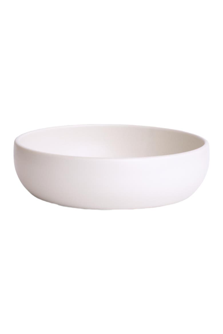 Shallow Stoneware Serving Bowl, Main, color, White
