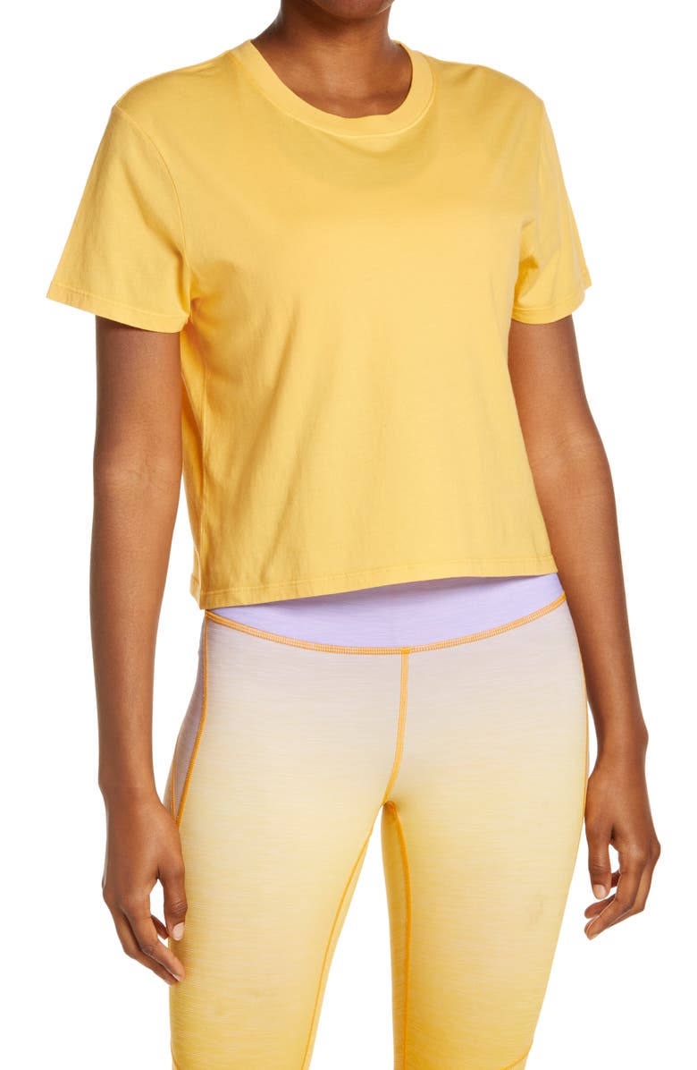 Outdoor Voices Short Sleeve Organic Cotton T-Shirt, Main, color, Mango