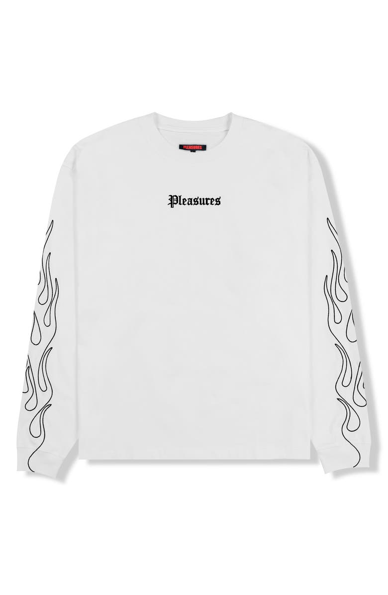 PLEASURES Fiery Heavyweight Cotton Logo T-Shirt, Alternate, color,