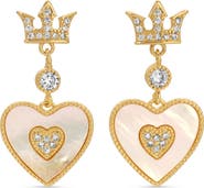 EYE CANDY LOS ANGELES Isabella Cubic Zirconia Crown & Heart Drop Earrings