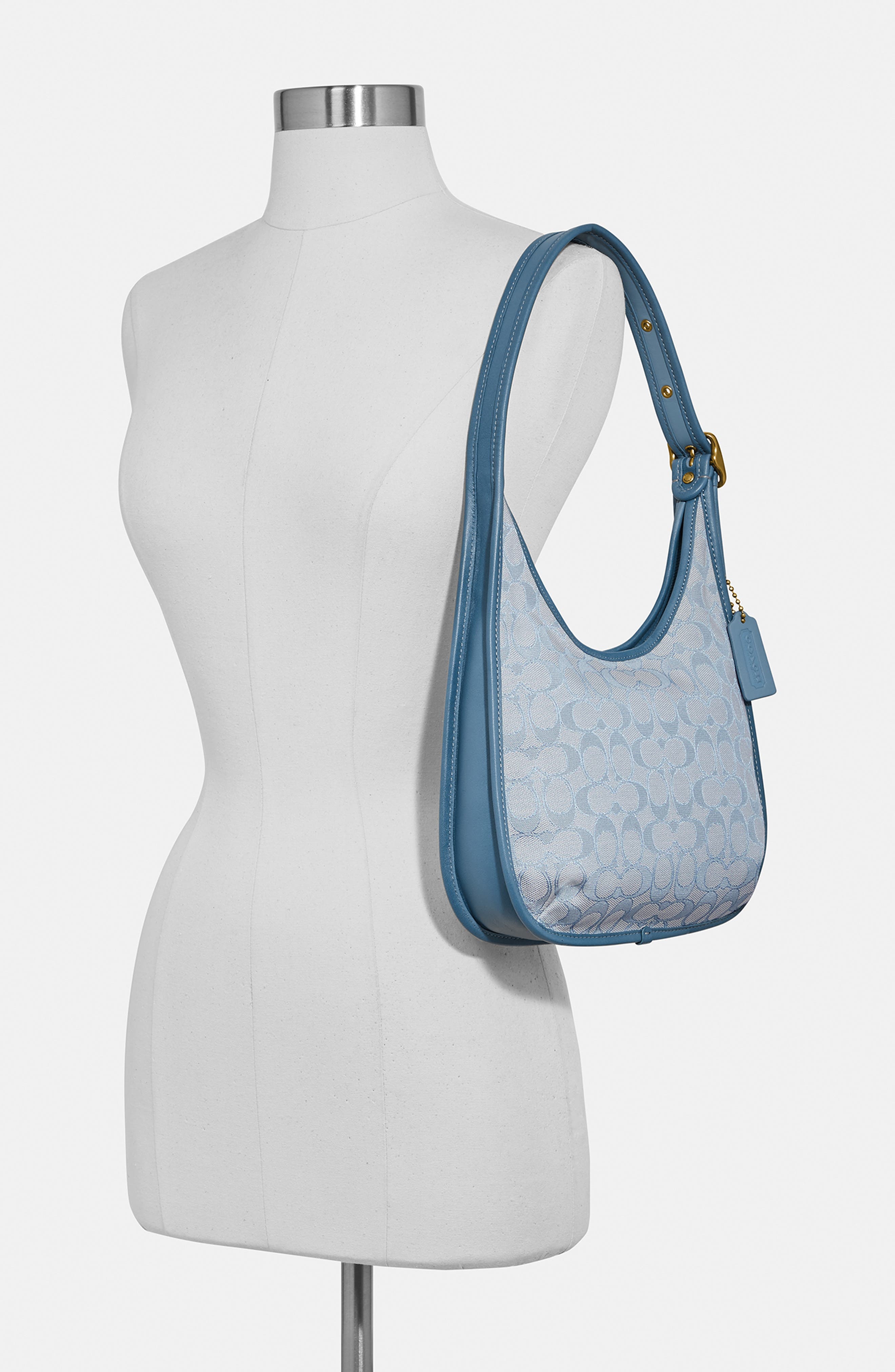 Ergo Signature Jacquard Shoulder Bag, Alternate, color, BRASS/ MARBLE BLUE AZURE