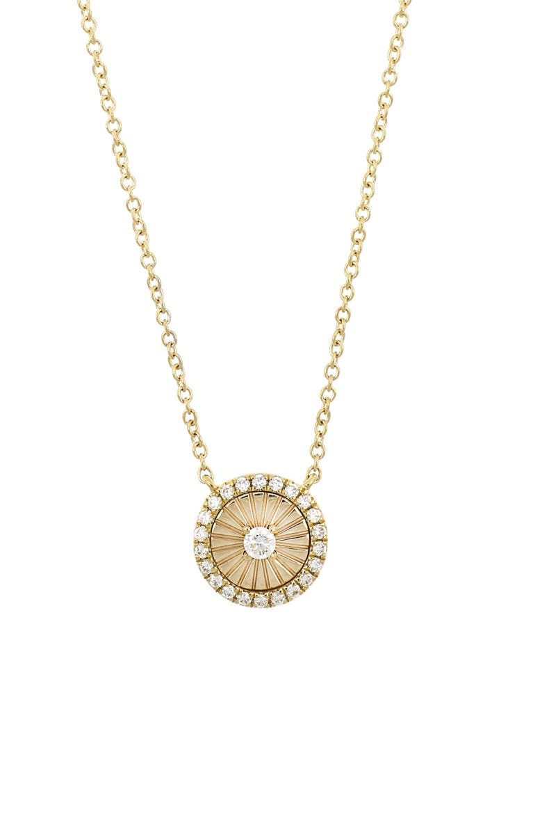 Ofira Sunrays Diamond Pendant Necklace, Main, color, YELLOW GOLD/ DIAMOND