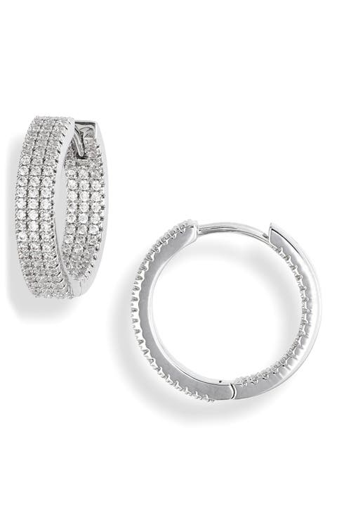 Pavé Huggie Hoops