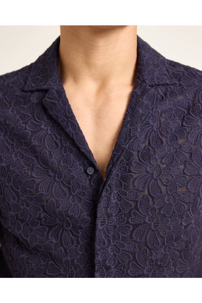 Maitan Broderie Relaxed-Fit Shirt, Alternate, color, Night Iris