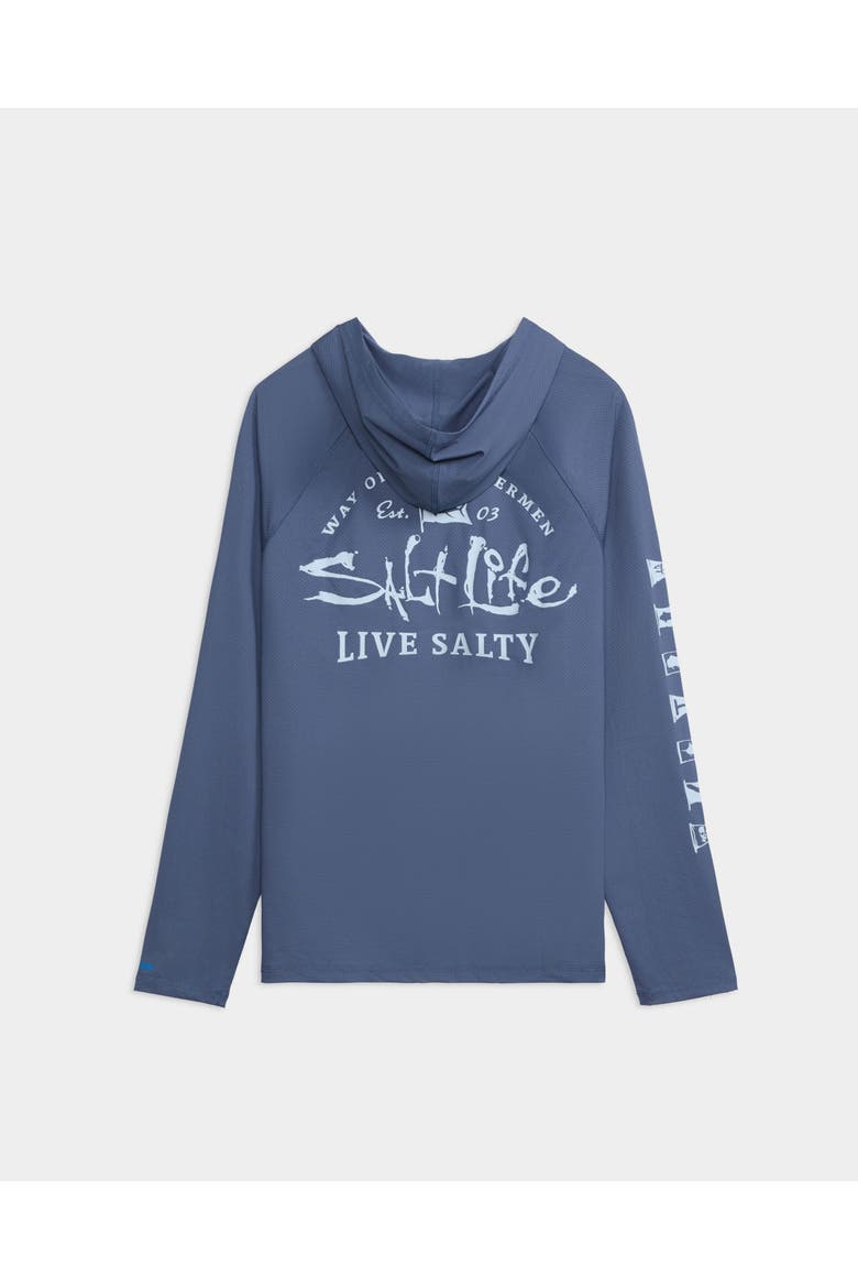Ocean Kin 2.0 Perforated Hoodie, Alternate, color, Vintage Indigo