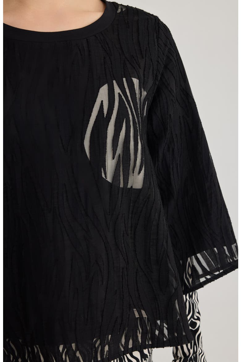Ida Jacquard Top, Alternate, color, Black
