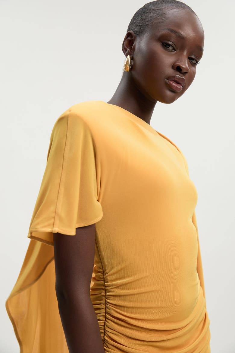Premium Detail Mini Dress, Alternate, color, Ochre