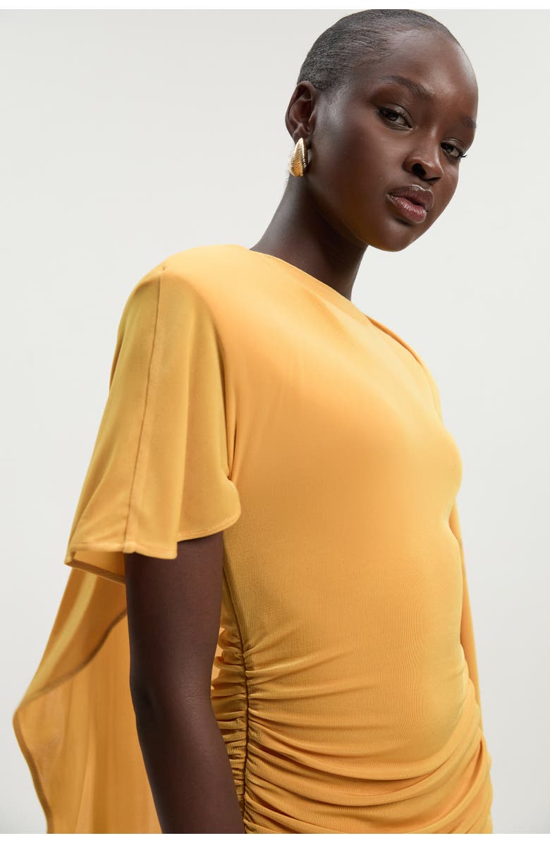 Karen Millen Premium Detail Mini Dress, Alternate, color, Ochre