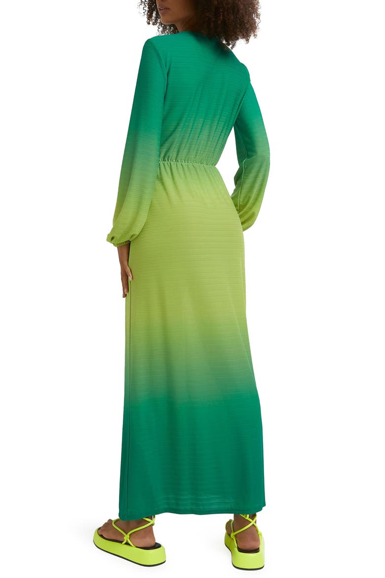 Long Sleeve Faux Wrap Maxi Dress, Alternate, color, GREEN