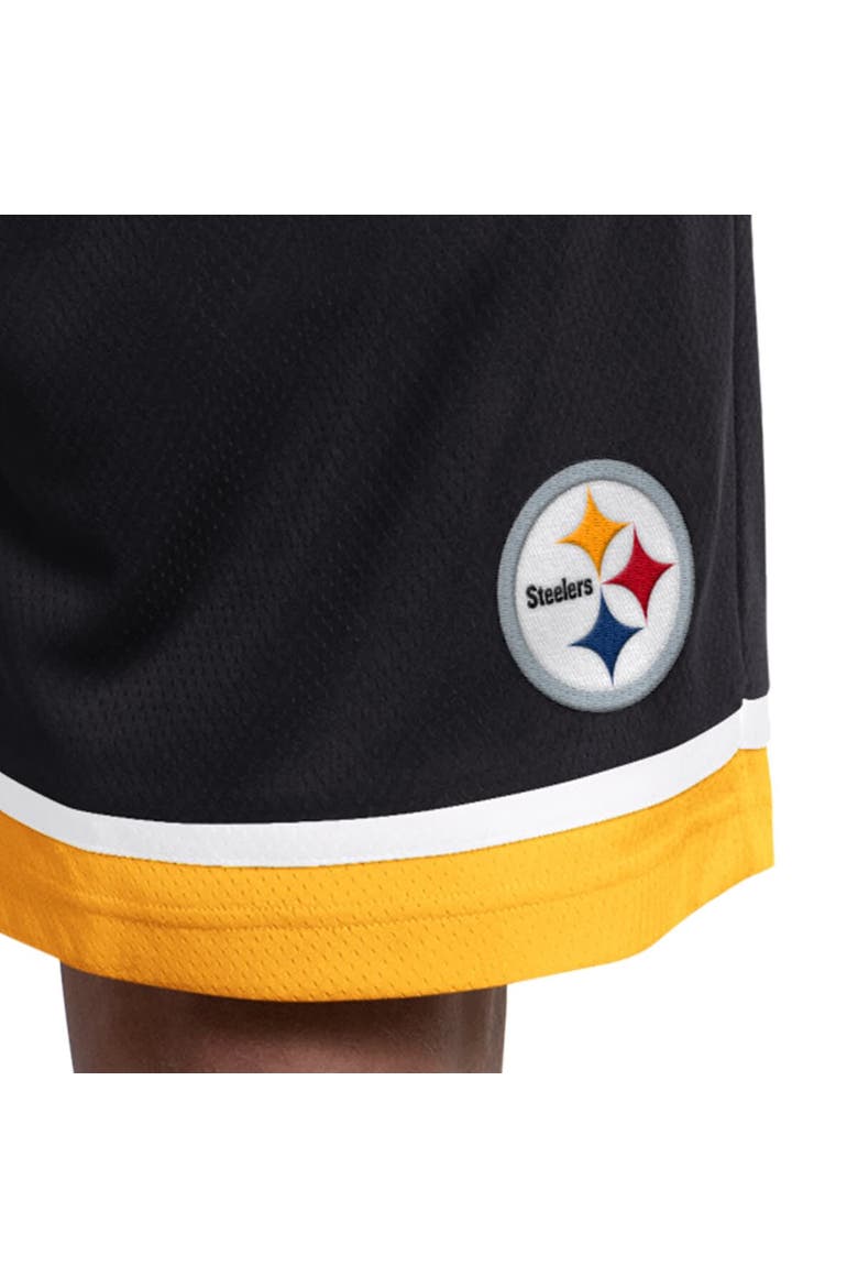 Men's Starter  Black Pittsburgh Steelers Power Play Mesh Shorts, Alternate, color, Black