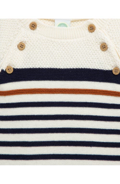 Little Me Block Stripe Cotton Knit Romper In Multi