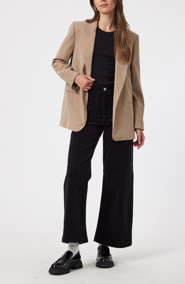 Mavi Jeans Paloma Marine High Waist Wide Leg Corduroy Pants, Alternate, color, Black Cord