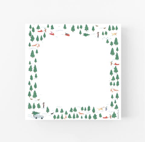 Winter Pine Forest Holiday Notepad (100 Heavyweight Tear-Off Sheets)