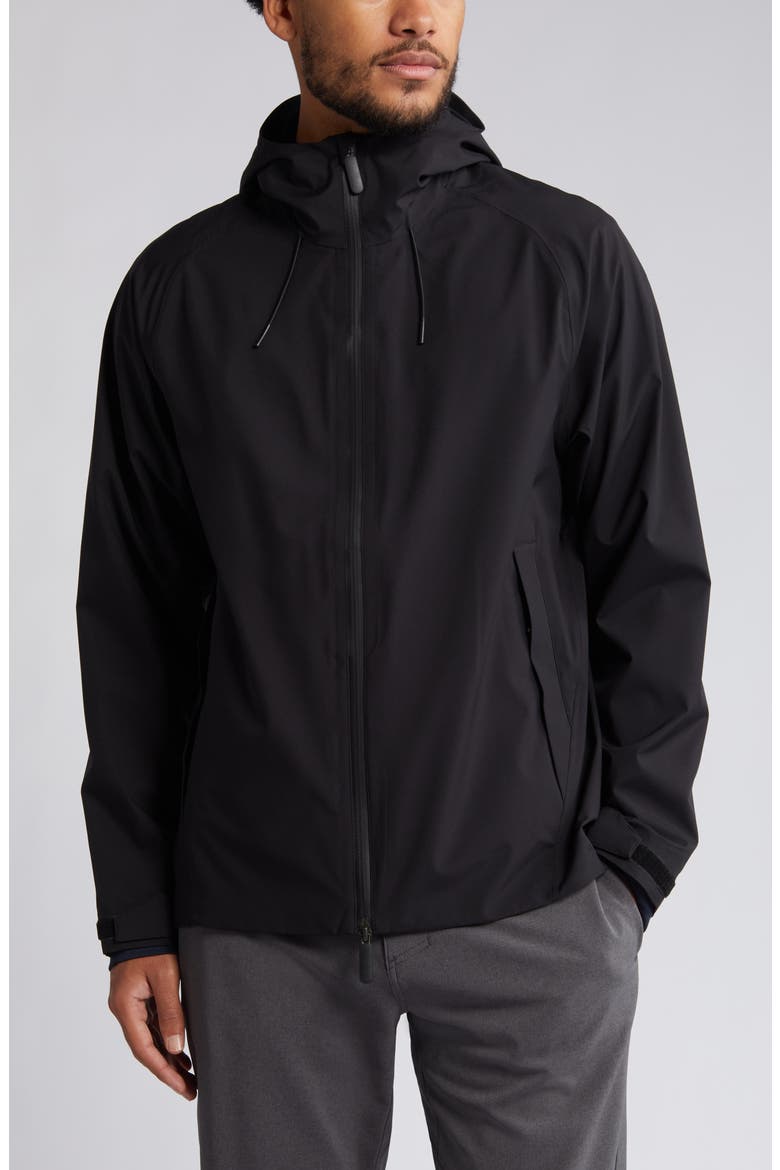 Waterproof Hooded Jacket, Alternate, color, BLACK