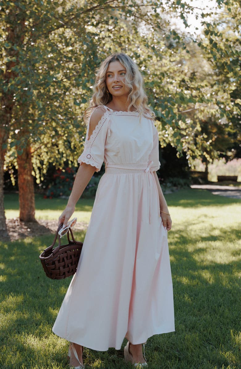 Petal & Pup Nellie Cotton Midi Dress, Alternate, color, Petal Pink