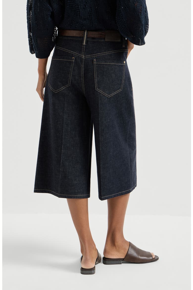 No-fade denim long Bermuda shorts, Alternate, color, Denim