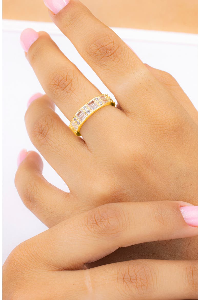 Nina Cubic Zirconia Baguette Ring, Alternate, color, GOLD
