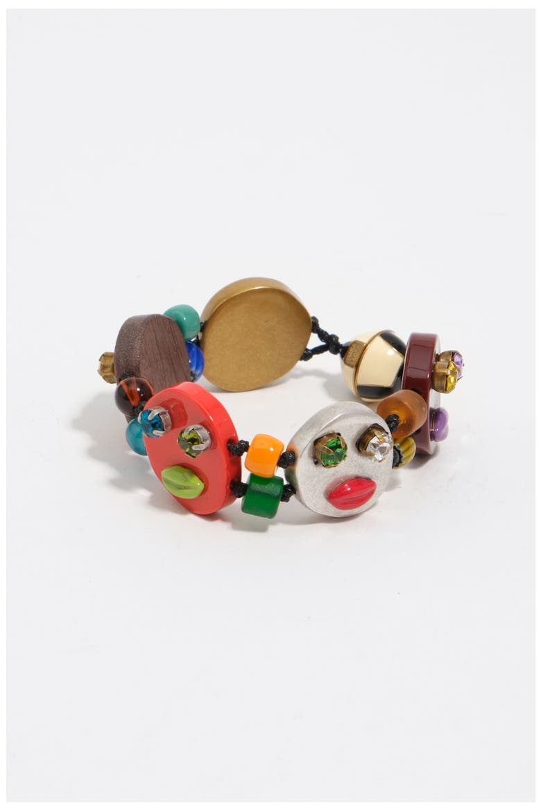Multicolor Masks And Glass Bracelet, Main, color, ORANGE