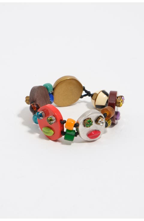 Multicolor Masks And Glass Bracelet