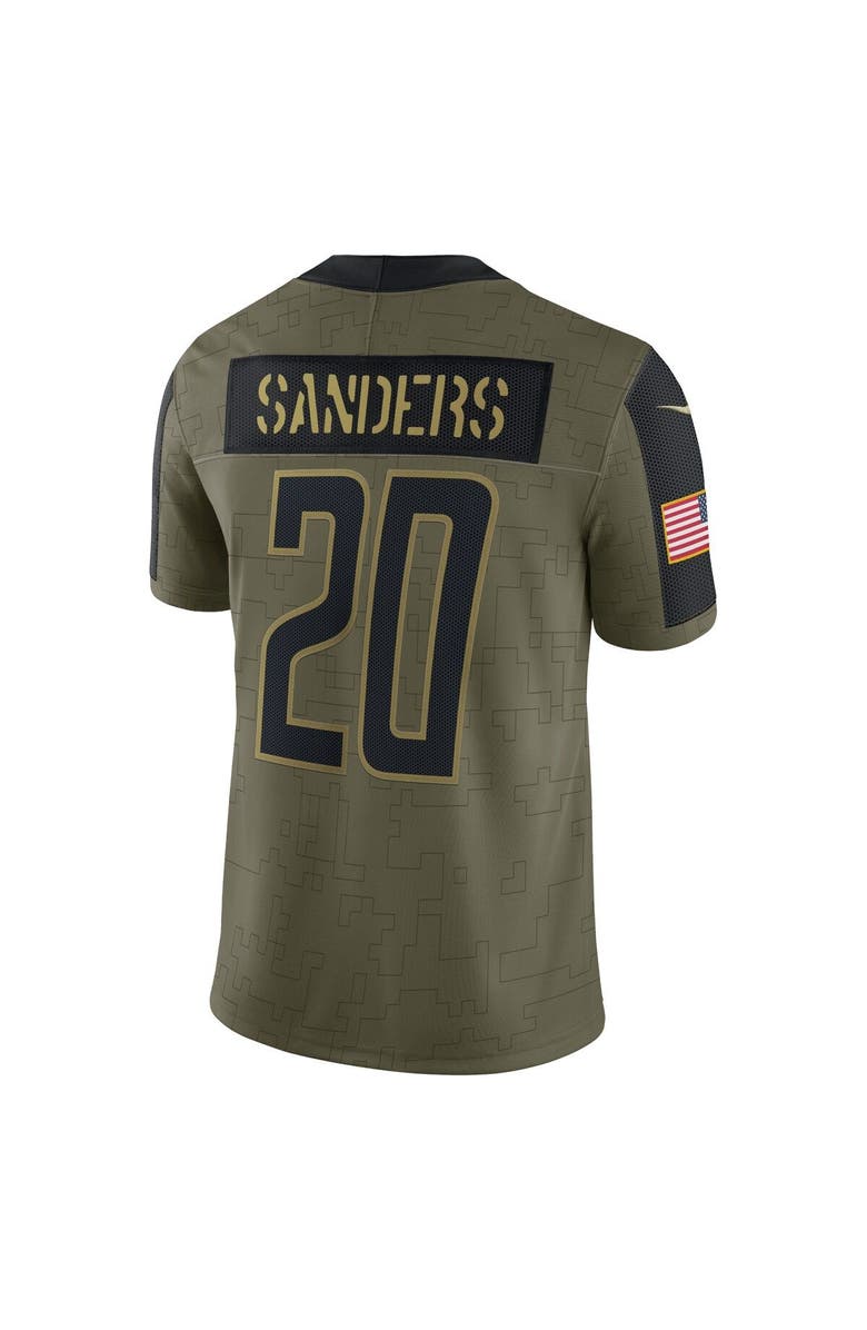 Nike Men's Nike Barry Sanders Olive Detroit Lions 2021 Salute To Service Retired Player Limited Jersey, Alternate, color,