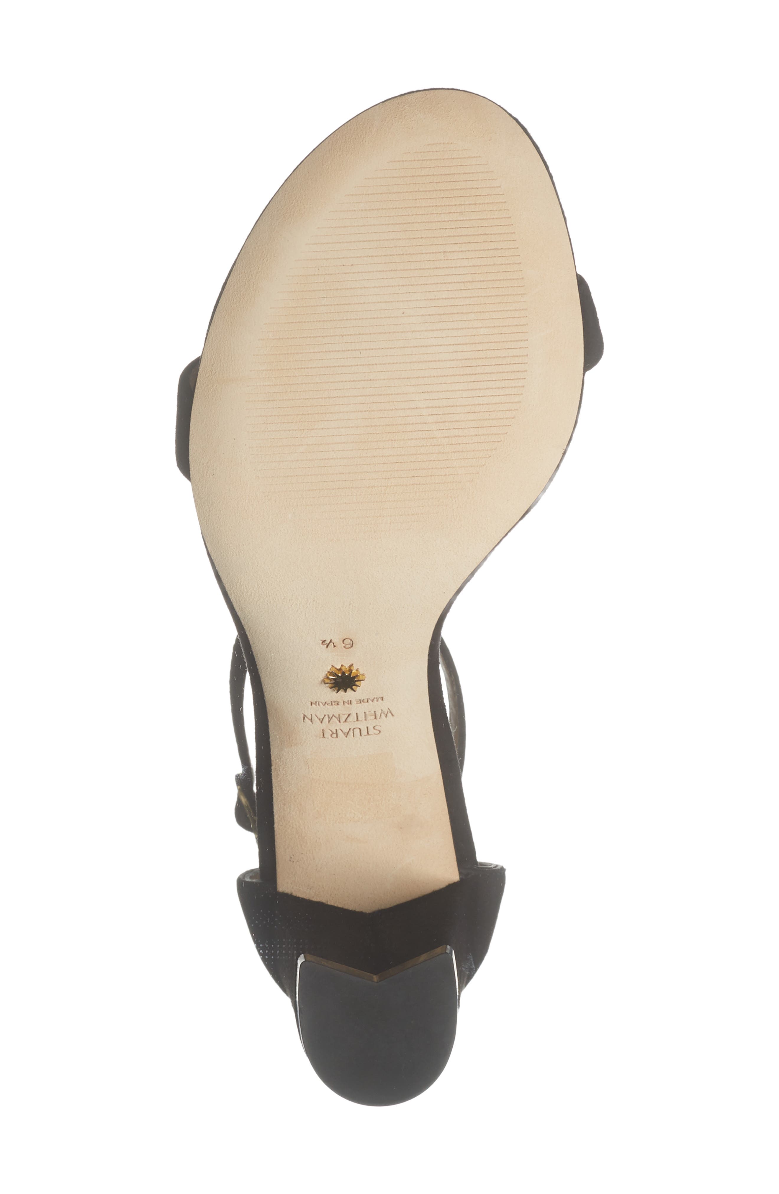 Stuart Weitzman NearlyNude Ankle Strap Sandal, Alternate, color, True Black