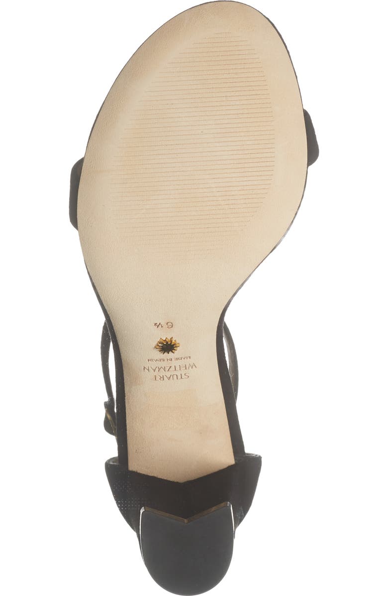 Stuart Weitzman NearlyNude Ankle Strap Sandal, Alternate, color, True Black