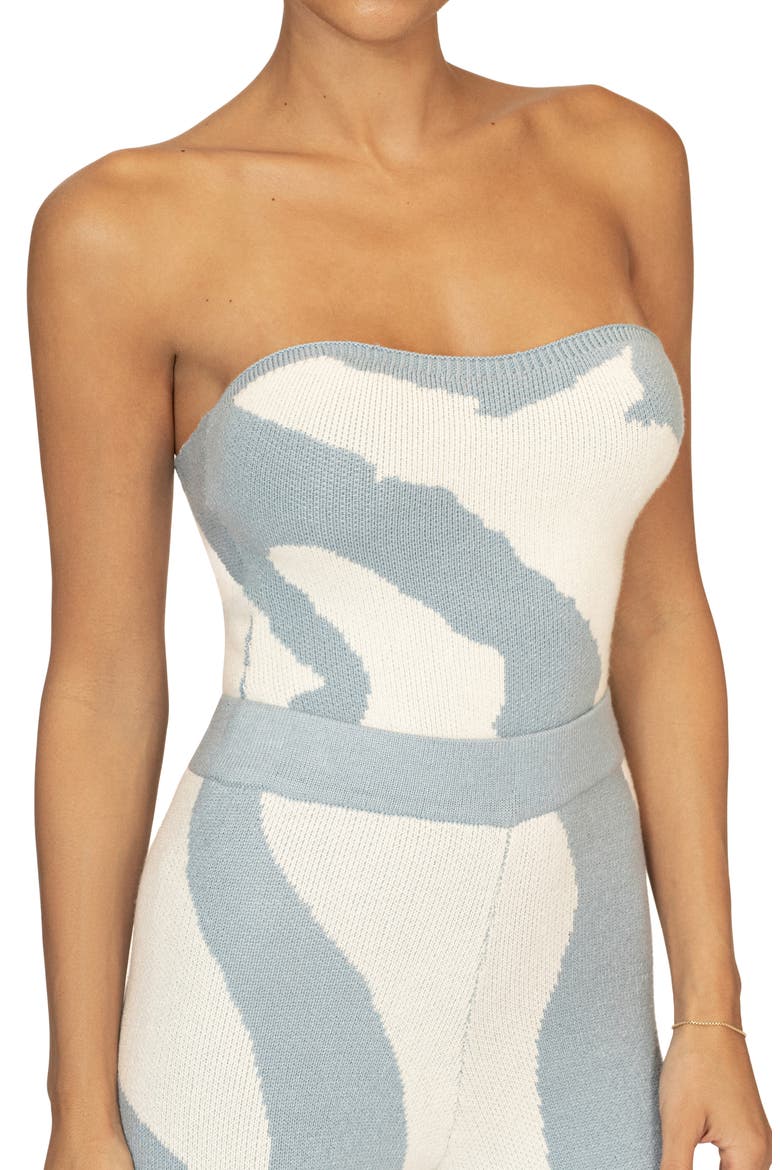 Tropic Oasis Strapless Knit Top, Main, color, BLUE