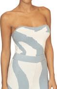 JLUXLABEL Tropic Oasis Strapless Knit Top